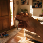 Mano sosteniendo la llave de casa, símbolo de conservar la vivienda con la Ley de Segunda Oportunidad pese a tener deudas